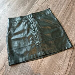 House of Harlow Faux Green Crocodile Mini Skirt Sz 10
